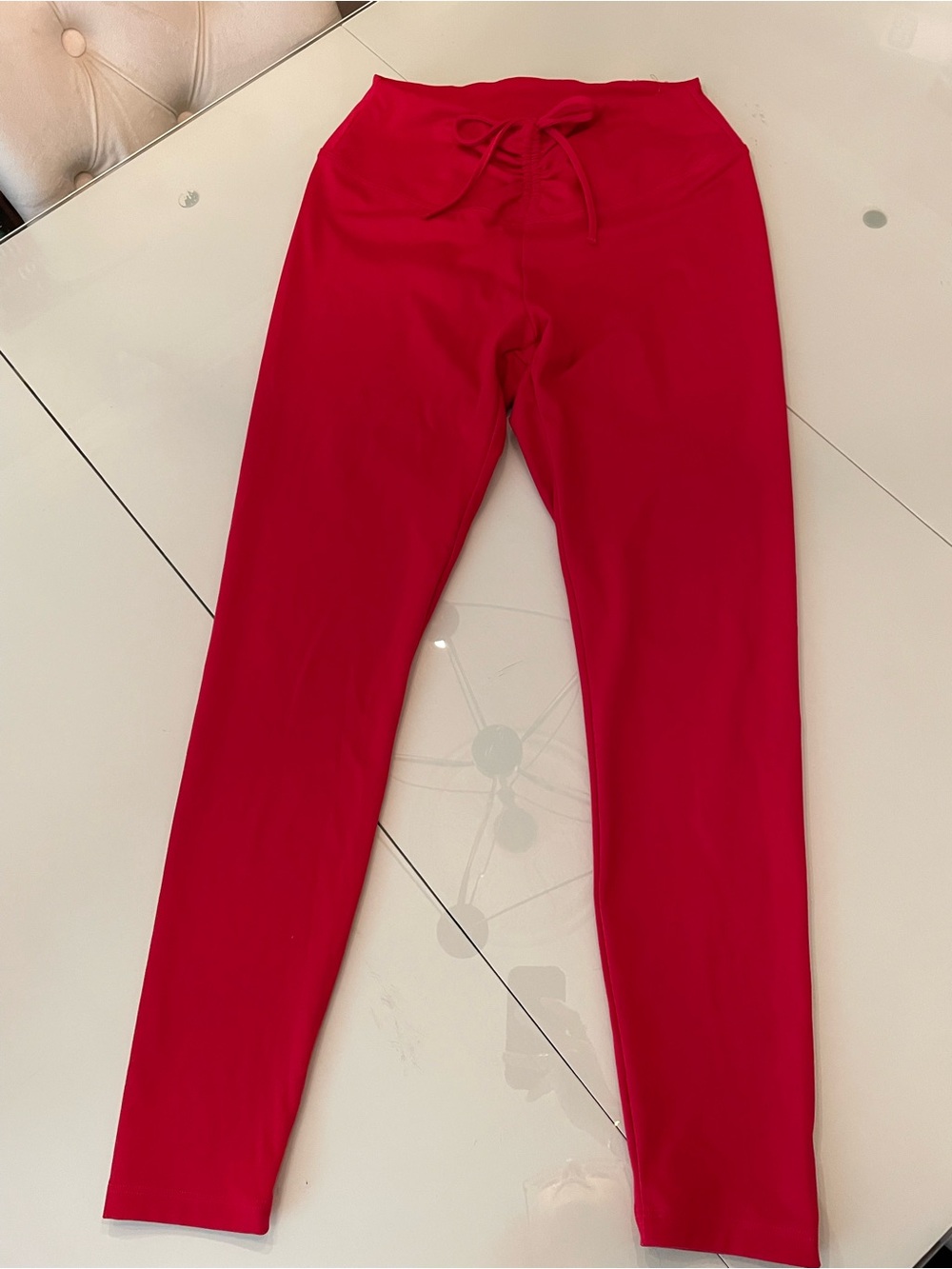 PINK Victoria's Secret Bright Red High-Waist Drawstring Leggings